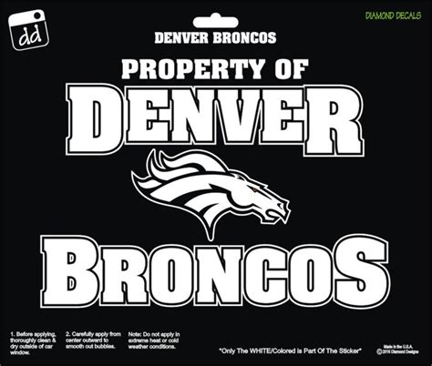 Denver Broncos - Property of NFL Football Decal Vinyl Sticker Window ...