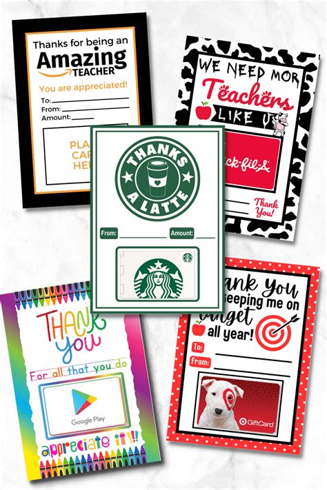 Free Printable Teacher Appreciation Gift Cards Prudent, 50% OFF