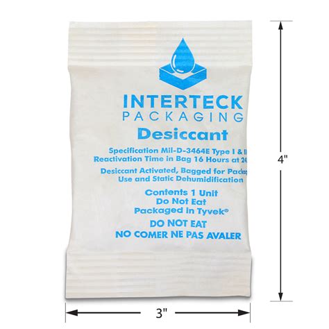 1 Unit (30 gram) Tyvek Clay Desiccant Packs and Dehumidifiers – IAS ...