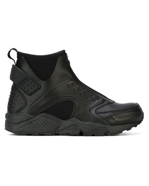 Nike 'air Huarache Run Mid' Hi-top Sneakers in Black | Lyst