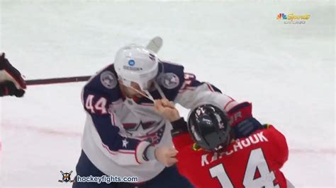 Erik Gudbranson vs. Boris Katchouk, December 23, 2022 - Columbus Blue Jackets vs. Chicago Blackhawks