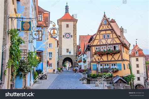 Classic Vintage View Medieval Rothenburg Ob Stock Photo 643385149 ...