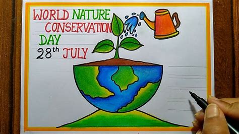 World Nature Conservation Day Drawing || How To Draw Nature, 60% OFF