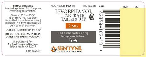 Levorphanol - FDA prescribing information, side effects and uses