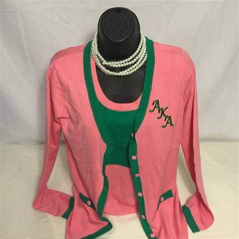 Kendalls Greek Smartwear | Alpha kappa alpha jackets, Pink and green outfit, Sweater set