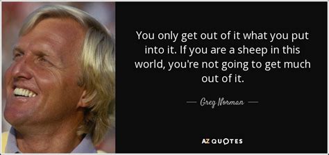 Greg Norman quote: You only get out of it what you put into...