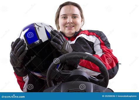 Female Racer stock photo. Image of helmet, person, automobile - 35200036