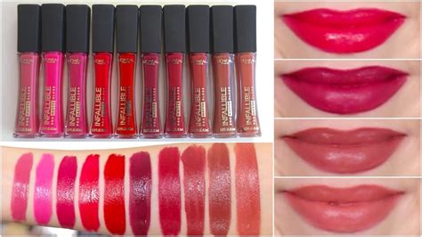 L'Oreal Paris Infallible Pro Matte Glosses | Lip Swatches + Review - YouTube