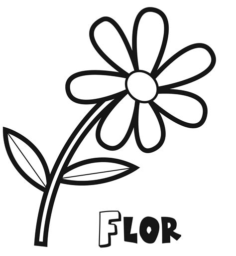 Imprimir: Dibujo de una flor de primavera para colorear