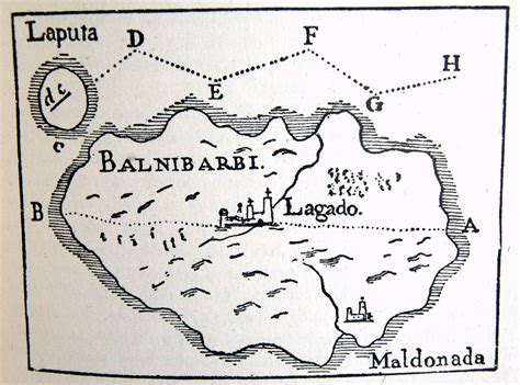 Map of Laputa from Gulliver's Travels | Gulliver's travels, Travel drawing, Map