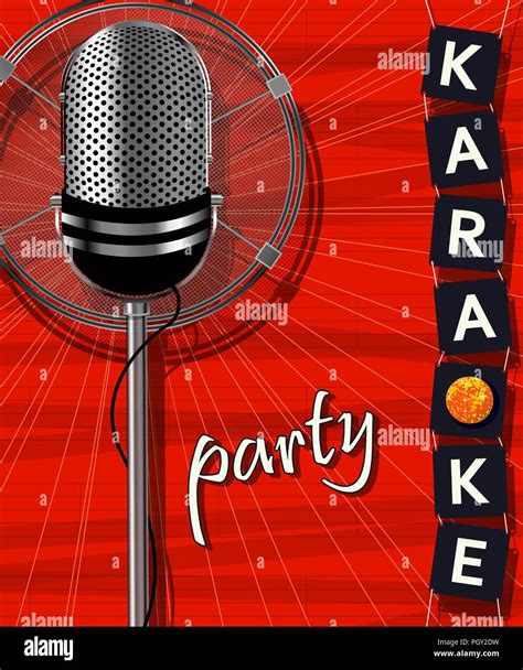 Karaoke party, vector background illustration Stock Vector Image & Art ...