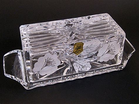 Vintage Butter Dish with Lid, Handcut Lead Crystal, Flowers Starburst, Christmas Gift – Haute Juice