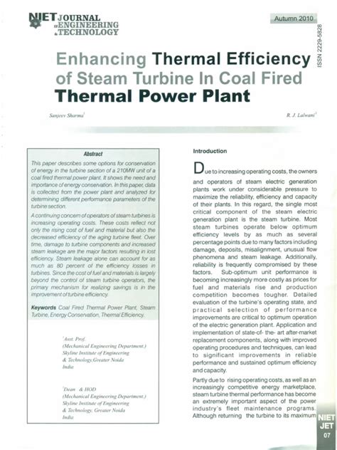 Thermal Efficiency of Turbine in A Thermal Power Plant | PDF | Power ...