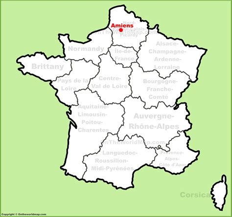 Amiens location on the France map - Ontheworldmap.com