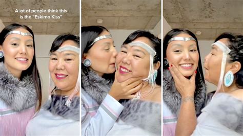 Inuit mother and daughter demonstrate what a real 'Eskimo kiss' looks ...