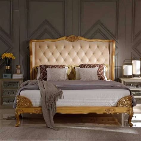 Custom luxury bed frame for home interior furniture design ideas