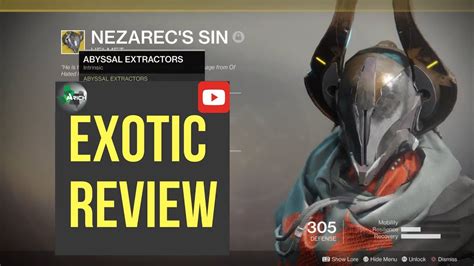 Nezarec's Sin Exotic Helmet Review - YouTube