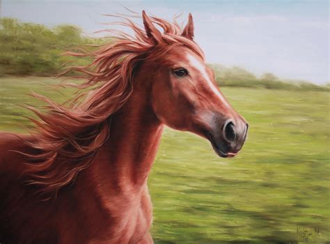 Original Brown Horse Art Decor Animals Painting Living Room - Etsy