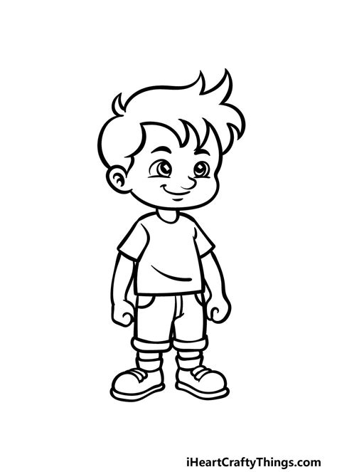 Boy Cartoon Drawing, Girl Drawing Images, Baby Drawing, Simple Cartoon, Cartoon Kids, Drawing ...