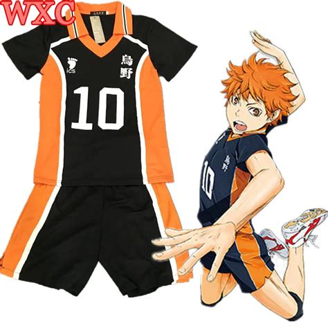 Haikyuu Hinata Syouyou Cosplay Karasuno High School Uniform Jersey Cosplay Costume Number 10 T ...