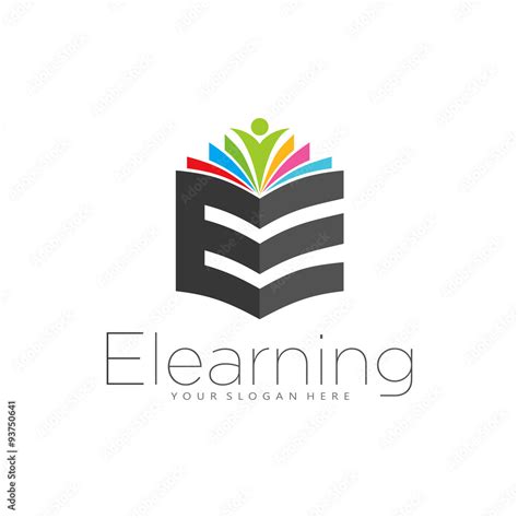 E learning simple elegant logo icon Stock Vector | Adobe Stock