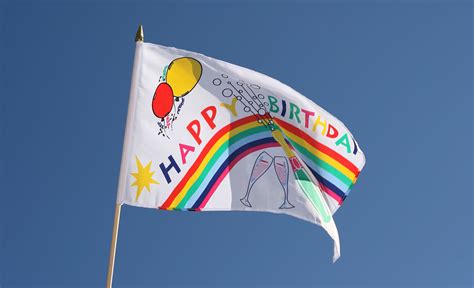 Hand Waving Flag Happy Birthday - 12x18" - Royal-Flags