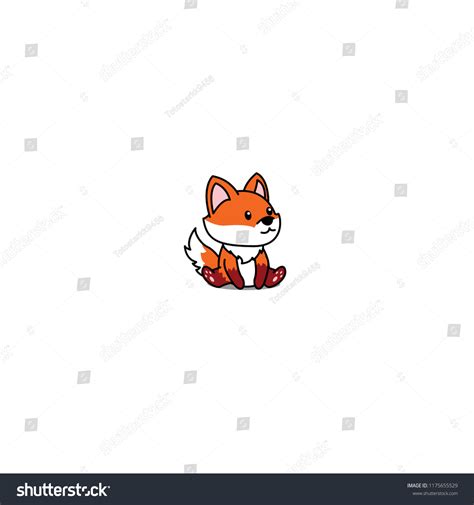 Cute Fox Sitting Vector Illustration Stock Vector (Royalty Free ...