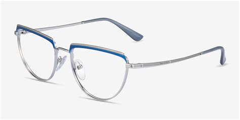 Vogue Eyewear VO4230 - Geometric Blue Silver Frame Eyeglasses ...