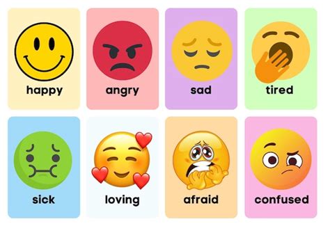 Free Printable Emoji Feelings Flashcards Flashcards, 44% OFF