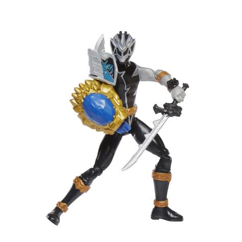 Power Rangers Dino Fury Black Ranger with Shield Sleeve 6-Inch Action Figure Toy, Dino Fury Key ...