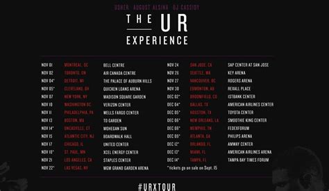 Usher ur_experience tour dates | Usher, Tours, Experience