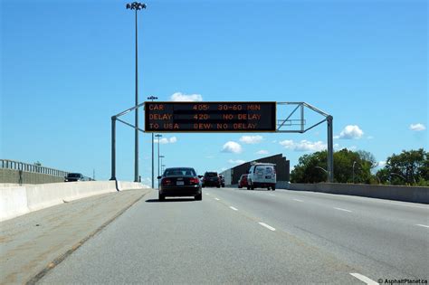 This overhead changeable message sign stands over the Niagara-bound ...