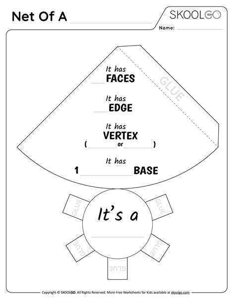 Net Of A Cone - Free Worksheet - SKOOLGO