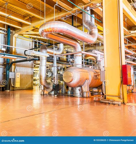 Powerhouse pipe system stock image. Image of line, engineering - 55530655