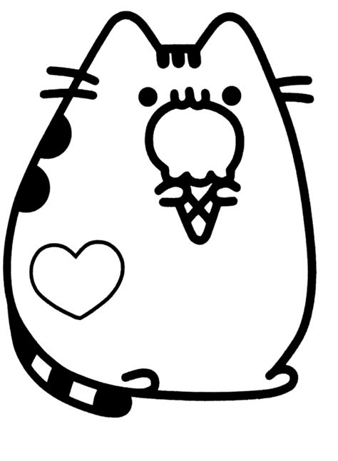 Kawaii Pusheen Cat Coloring Pages