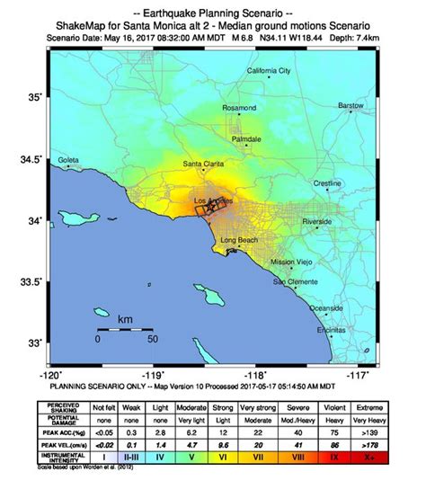 Earthquake Map Los Angeles – Map Vector