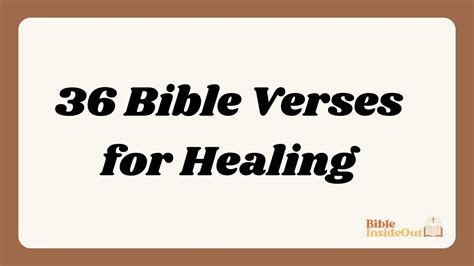 36 Bible Verses for Healing (With Commentary) - Bible InsideOut