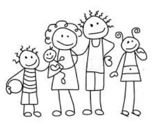 stick family clipart black and white - Clip Art Library