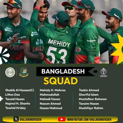 Bangladesh Squad for World Cup 2023 [Announced] - Cricket Worlds