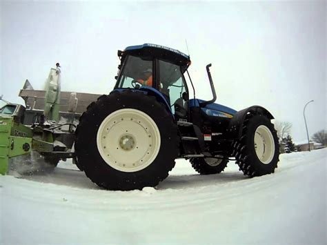 ToF New Holland tractor with snow blower - YouTube