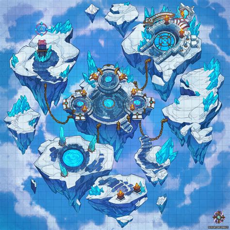 Snowy Sky Islands Battle Map 30x30 : r/battlemaps