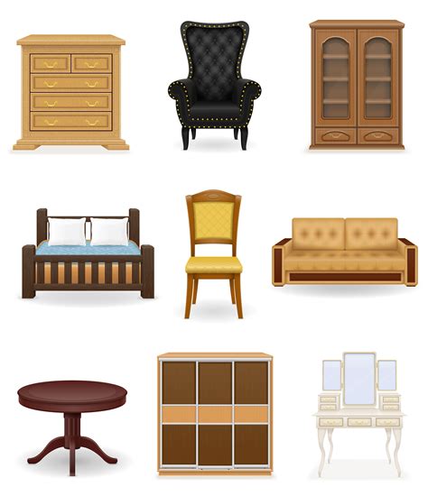 set icons furniture vector illustration 509592 Vector Art at Vecteezy