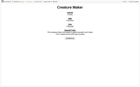 Creature Maker ― Perchance Generator