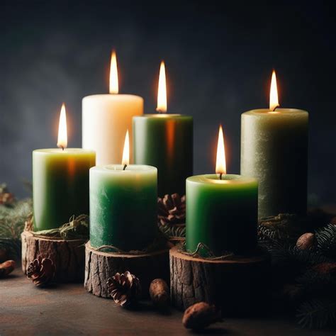 Premium AI Image | Christmas candles background