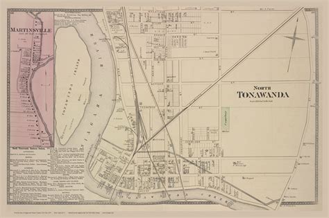 North Tonawanda, Martinsville #68-69, New York 1875 Old Map Reprint ...