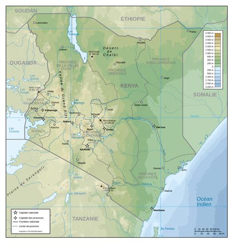 Large detailed physical map of Kenya | Kenya | Africa | Mapsland | Maps ...