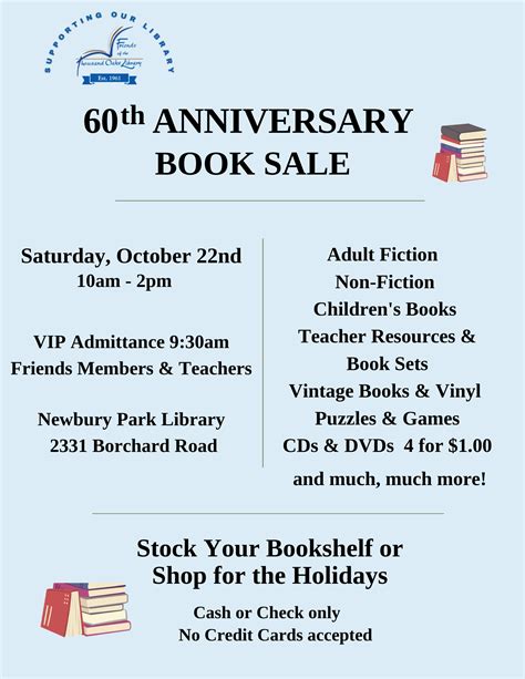 60th Anniversary Book Sale and Silent Auction – Friends of the Thousand Oaks Library