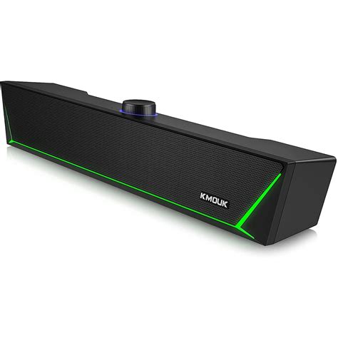 Bluetooth Computer SoundBar, Dynamic LED Gaming PC Soundbar with ...