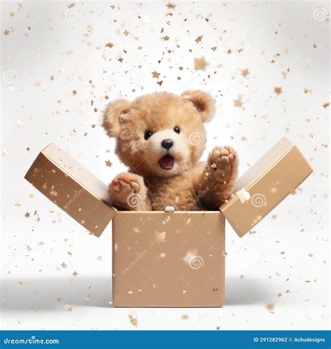 Teddy bear in gift box stock illustration. Illustration of celebrating ...