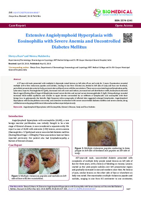 (PDF) Extensive Angiolymphoid Hyperplasia with Eosinophilia with Severe Anemia and Uncontrolled ...